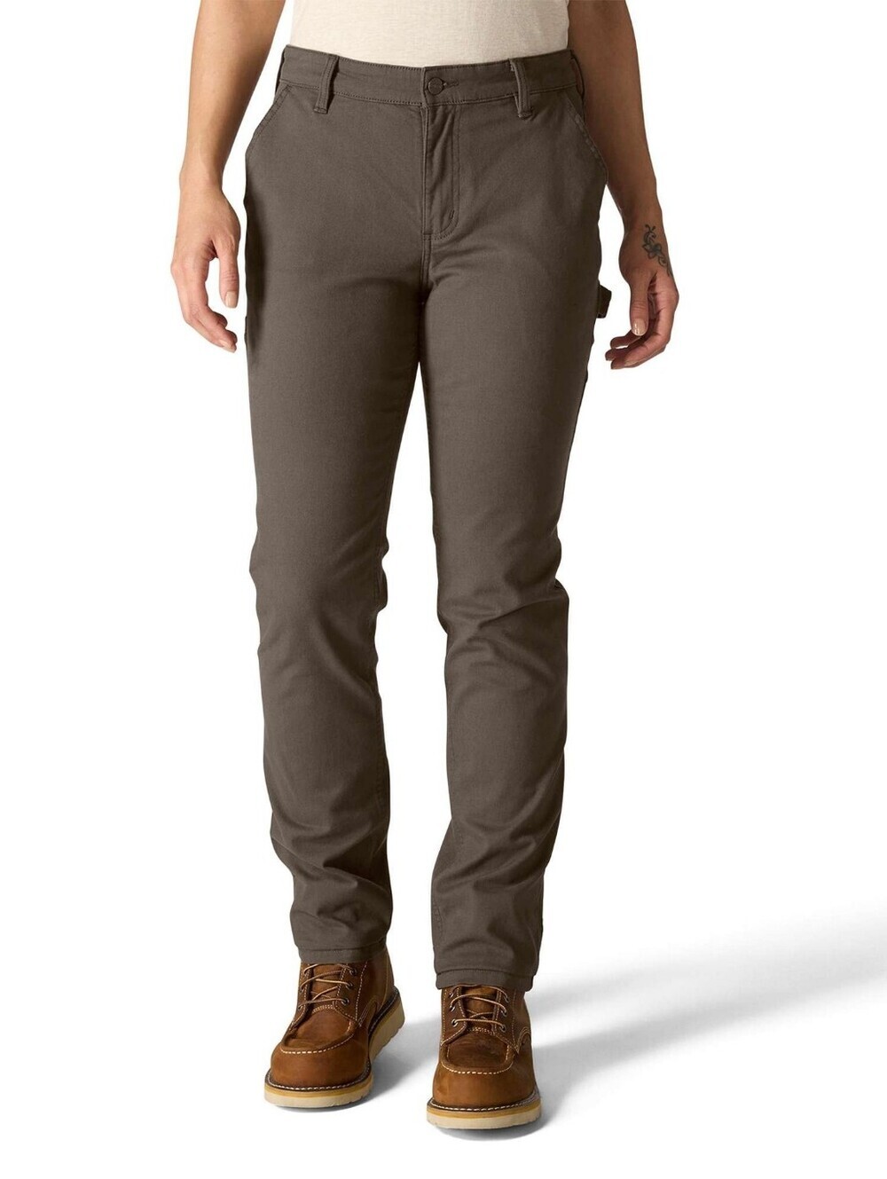 Carhartt Womens Original Fit Carpenter Workwear Pants 12 Regular Brown